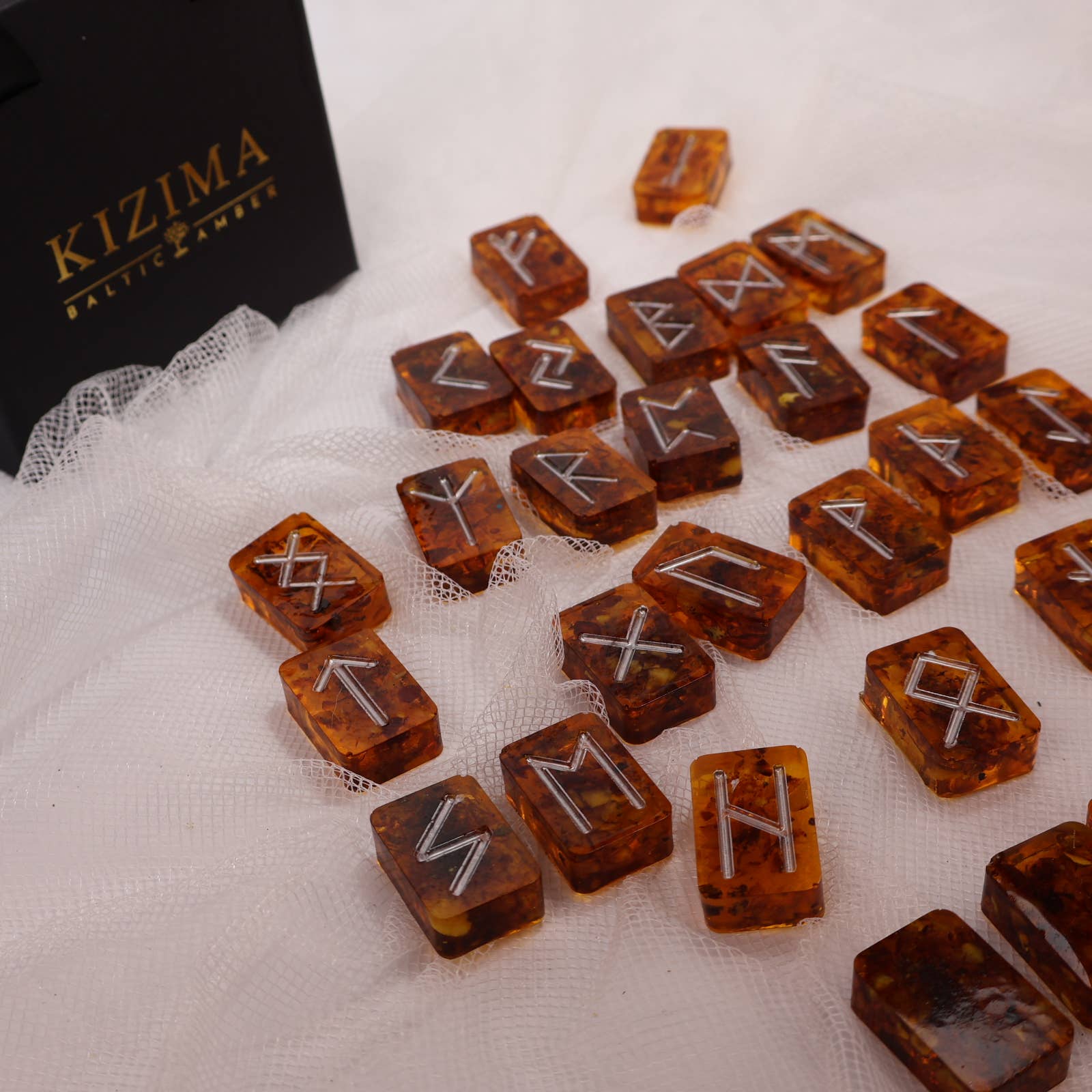 KIZIMA – wholesale Spiritual stone/crystal – USA Baltic Amber Rune Set - Spiritual Gift Rune Amber stones set Handmade in New York from Baltic amber4