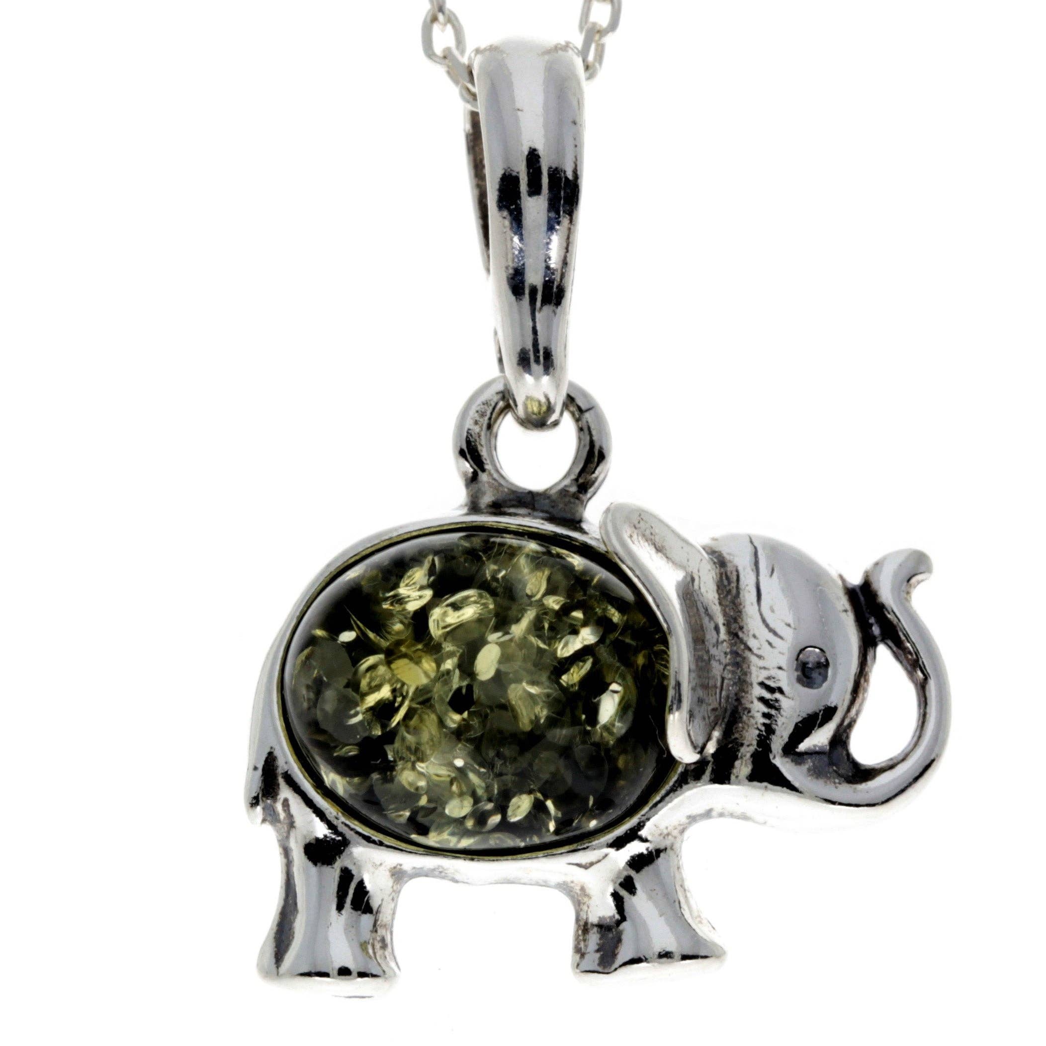 SilverAmber Jewellery – wholesale Individuell berlock/hänge – 925 Sterling Silver & Baltic Amber Elephant hänge - 1904A0