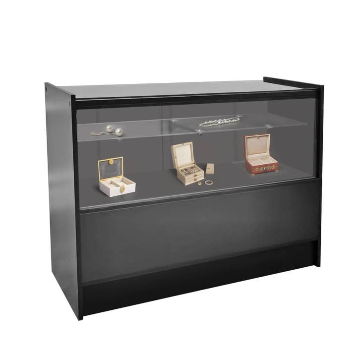 48X38X18" Half Vision Glass Showcase Wood Cabinet Floor Stand Retail Collector 10172 for wholesale by FIXTUREDISPLAYS