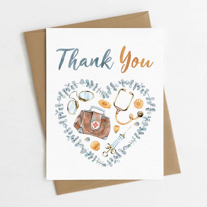 Carte de remerciement du médecin, infirmière, santé holistique pour la vente par Blue Thistle