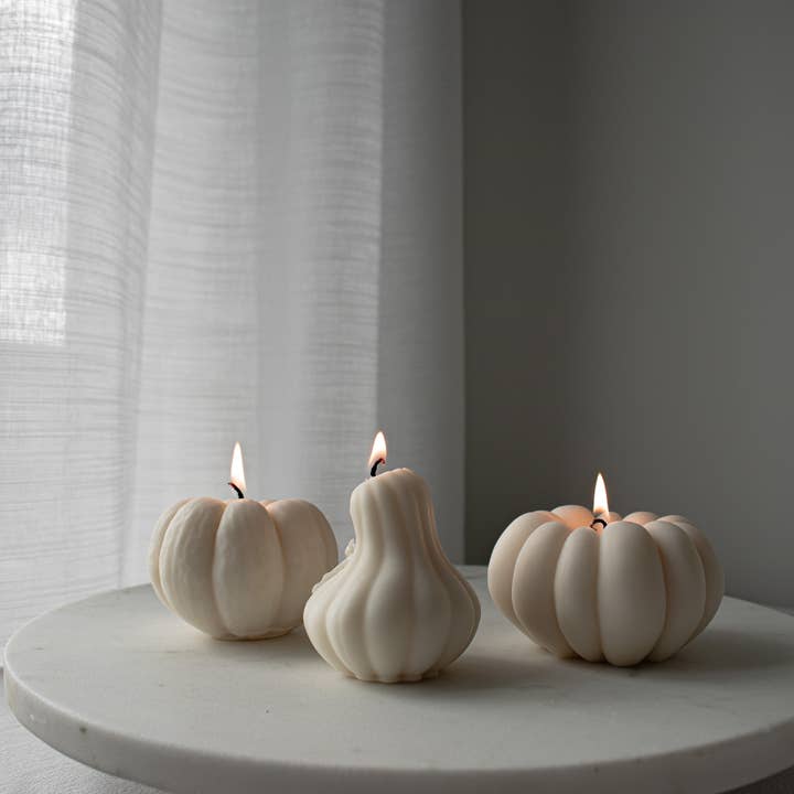 Vela de Soja em Forma de Abóbora, Decoração de Vela de Abóbora de Outono por atacado de Glowing Harmony Candle Co