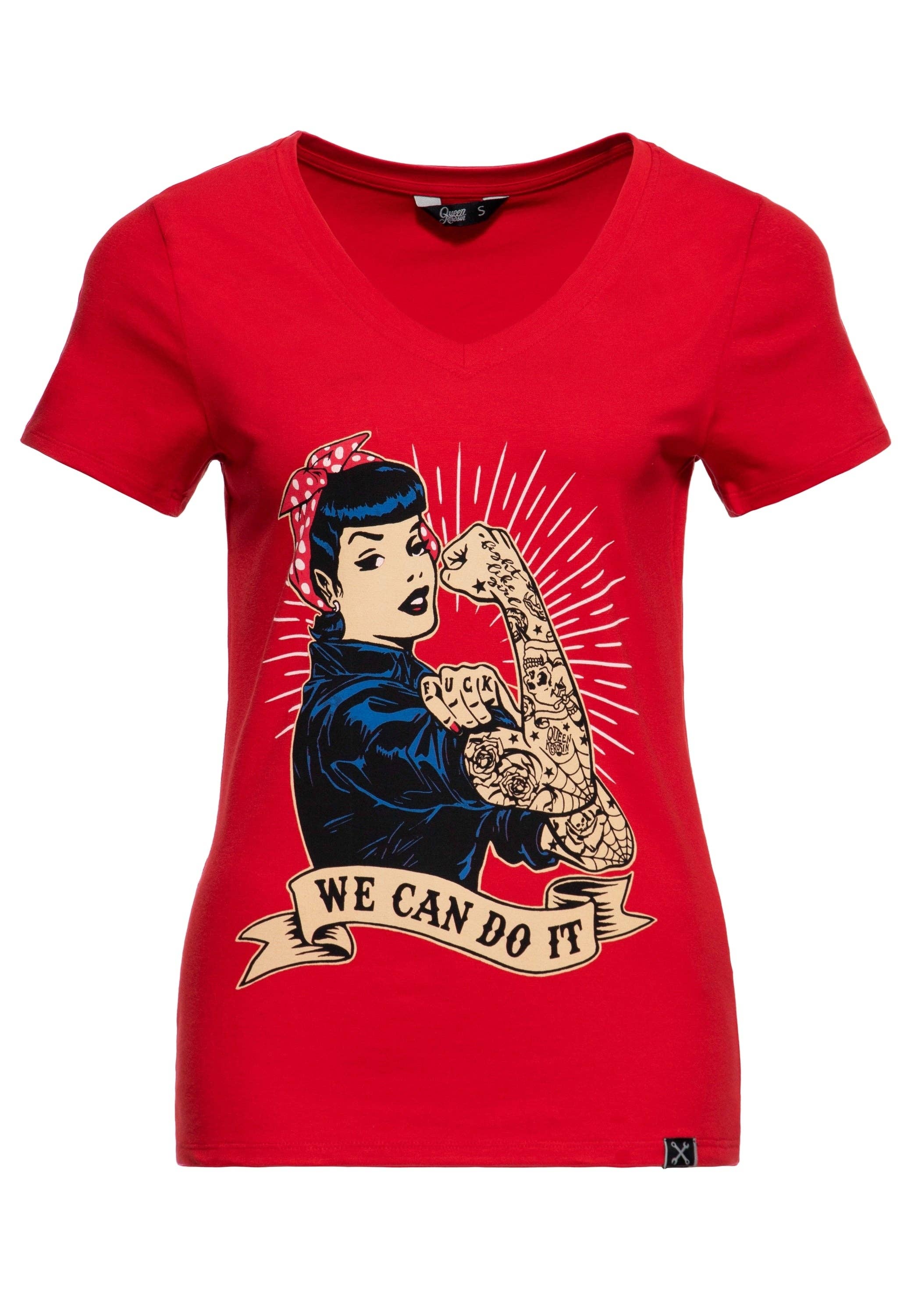 KING KEROSIN - Wholesale Screen Printed T-Shirt - Women's - Short-sleeve shirt "We can do it - Inked"8