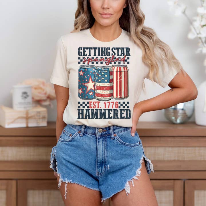 Getting Star Spangled Hammered July 4th Patriotic Shirt for wholesale by Southern Backroad Tees LLC