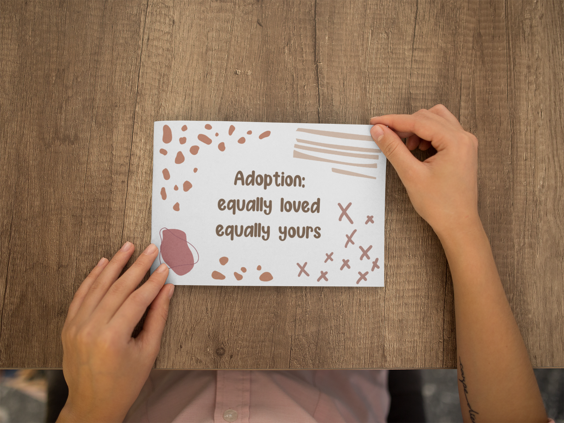 Paperleaf Studios – wholesale Babykort – Adoptionskort: 'Lika älskad, Lika din '3