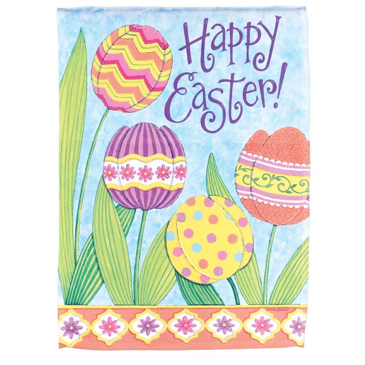 Flag Happy Easter Tulips 13x18 for wholesale by Dicksons