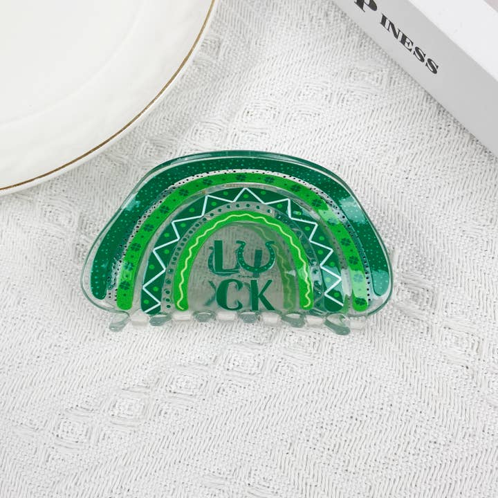 mildstyles - Wholesale Hair Clip - Women's - Clover Rainbow St. Patrick's Day Half Circle Haire Clips8