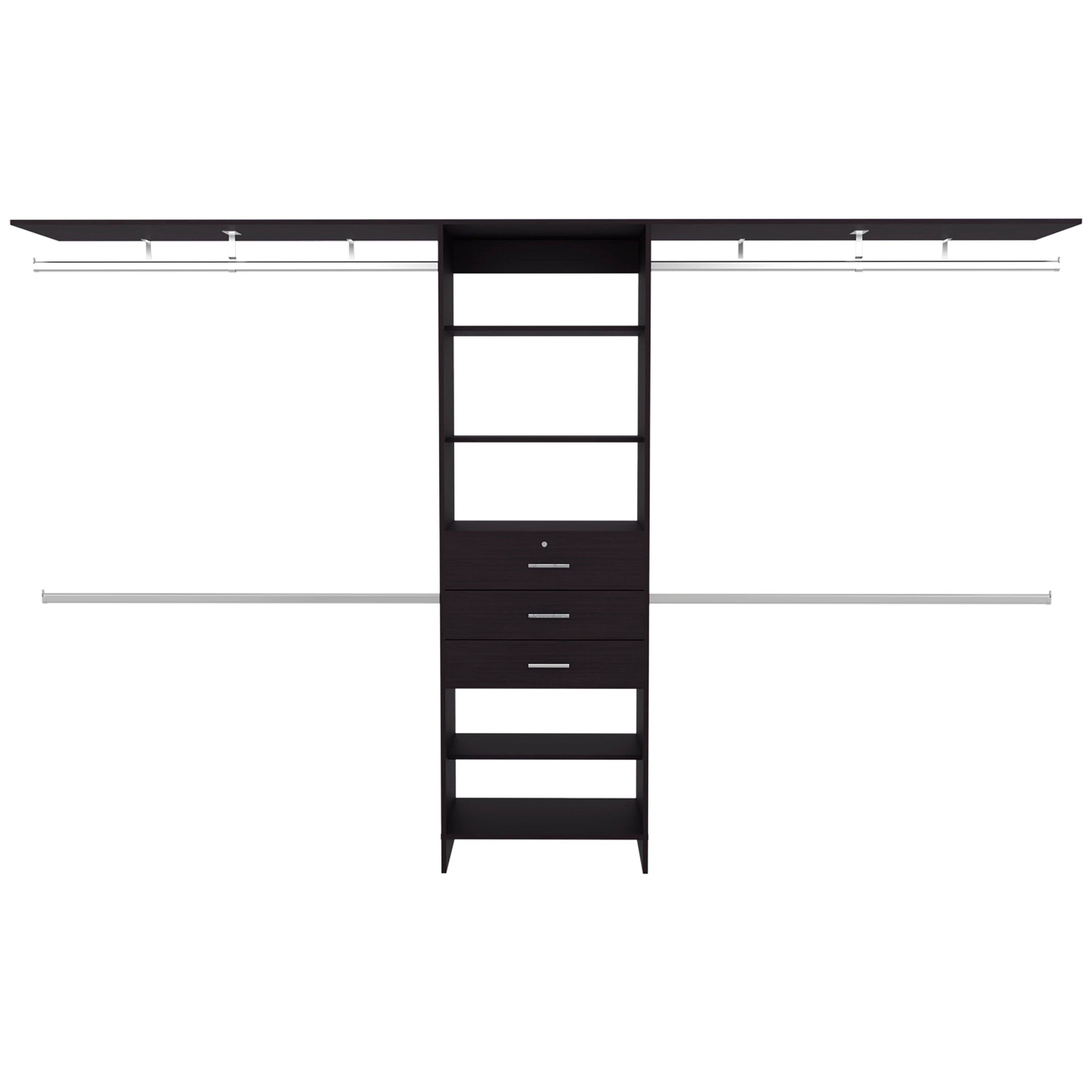 TUHOME FURNITURE - Wholesale Bedroom Furniture - Walking Closet Plego 3, Open Wardrove for Wall With Shelves12