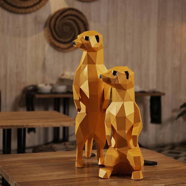 PAPERCRAFT WORLD - Vendita all'ingrosso Kit per lavoretti fai da te - Modello Origami Meerkats 3D Paperart8