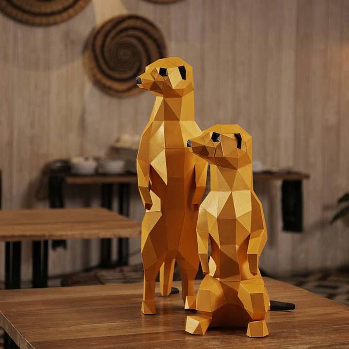 PAPERCRAFT WORLD - Vendita all'ingrosso Kit per lavoretti fai da te - Modello Origami Meerkats 3D Paperart8