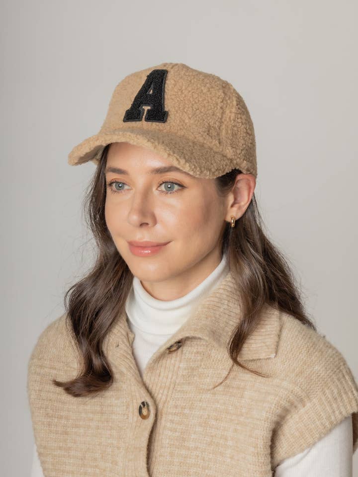 Letter A Sherpa Baseball Cap (Big Letter) for wholesale by Do Everything In Love®