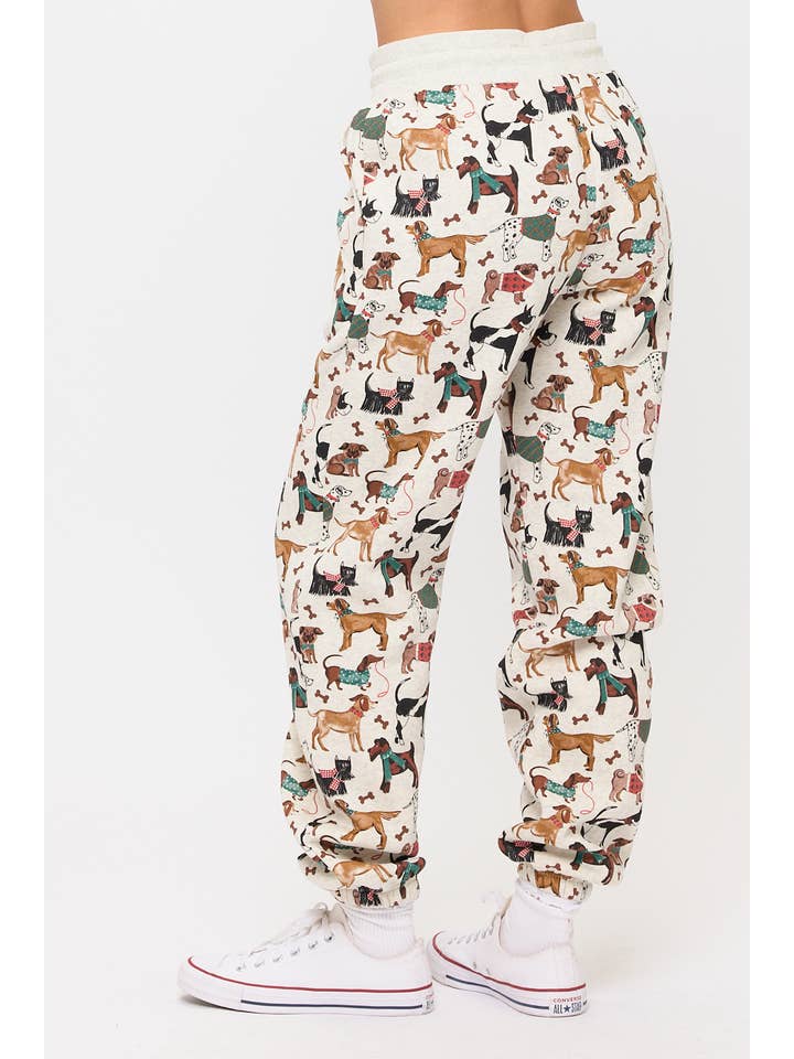 SM WARDROBE - Wholesale Lounge Sweatpants/Joggers - Women's - HOLIDAY DOGS PRINT SWEATPANTS5