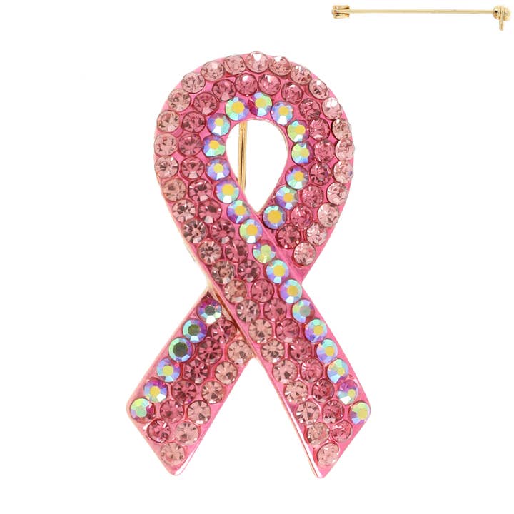 SP Sophia Collection - Wholesale Brooch - Breast Cancer Awareness Pink Ribbon Brooch Pin 1