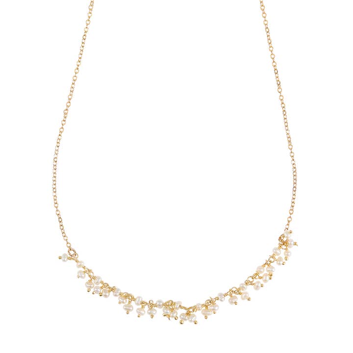 Tiny Pearl Cluster Necklace for wholesale by Aviv Jewelry