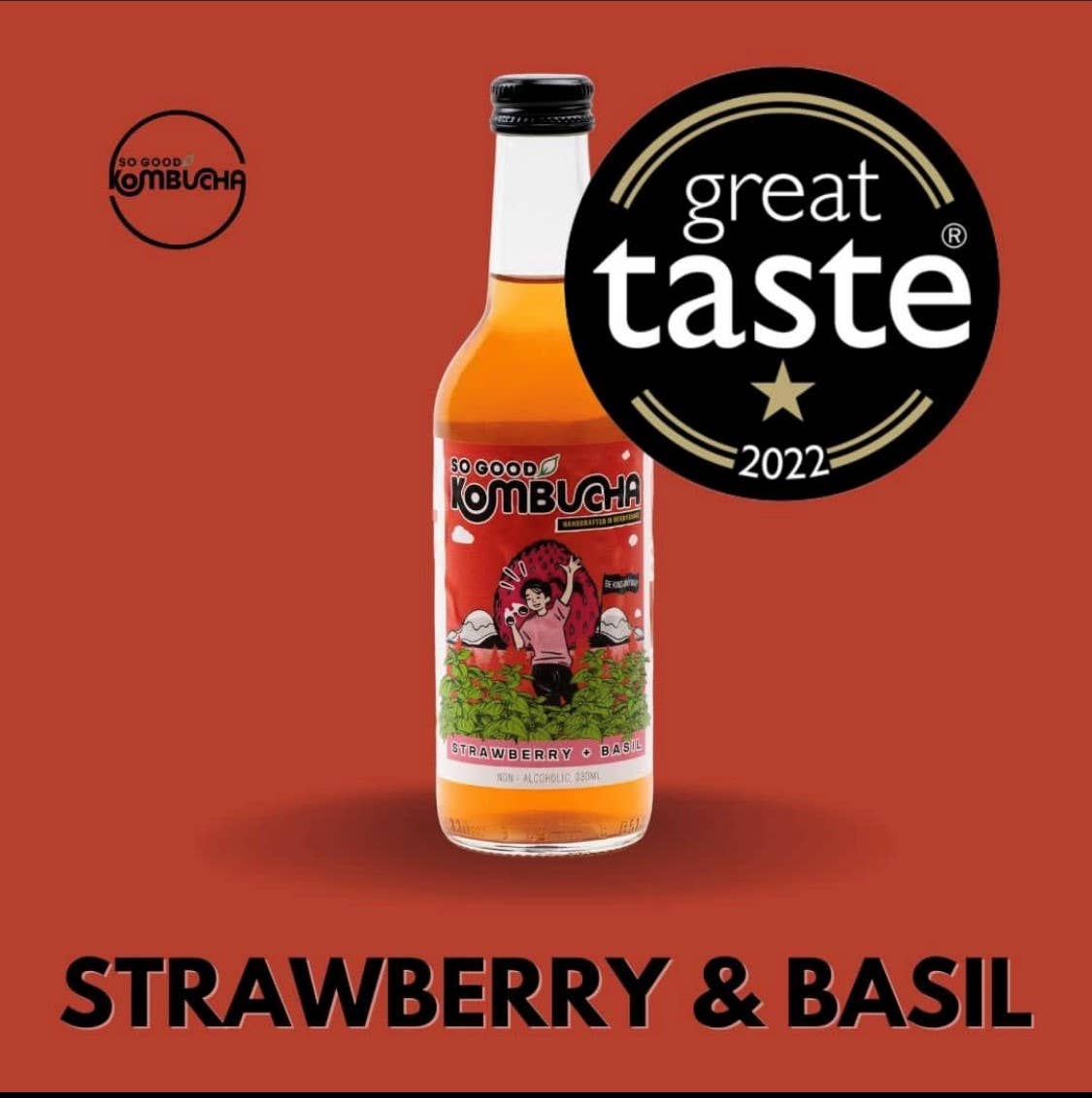 So Good Kombucha – wholesale Kombucha – So Good Kombucha- Strawberry & Basil BBE August 20257