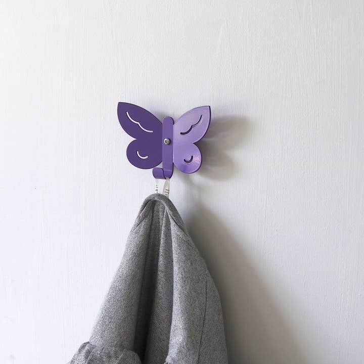 Marnelly – wholesale Wall hook – Child & baby – Kids Wall Hook Butterfly Purple2