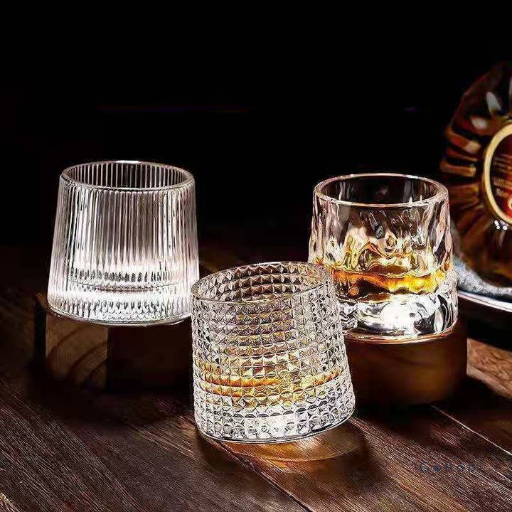 Gohobi (We cover U.S. import duties) - Wholesale Cocktail/liquor glass - Gohobi Handmade Rotating Glass Tumbler12