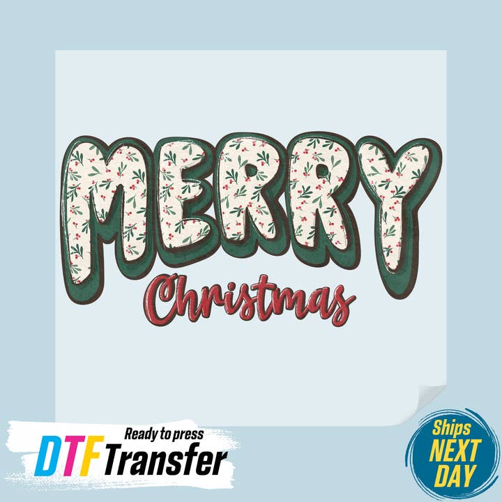 Merry Christmas DTF Transfer for wholesale by DTF Office