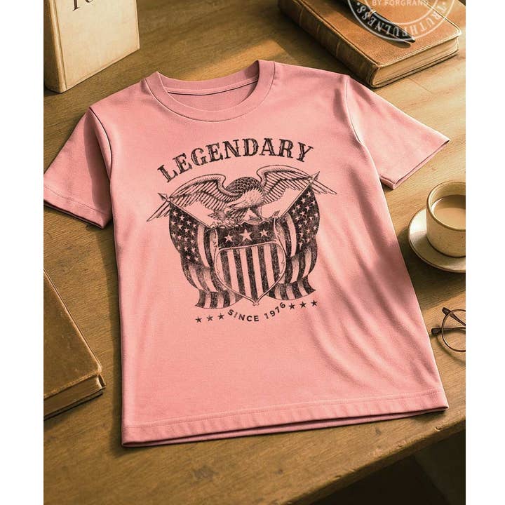 Legendary Eagle Emblem Short Sleeve Tee for wholesale by Art by Forgrand