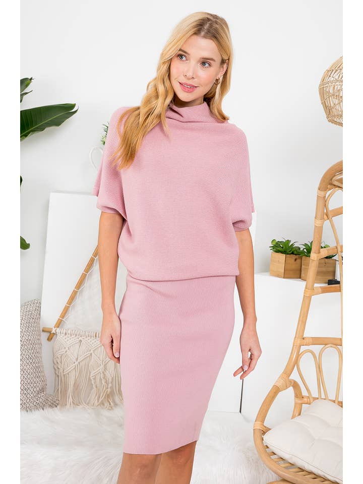 Bluivy - Wholesale Dress - Women's - SLOUCH NECK DOLMAN MIDI DRESS1