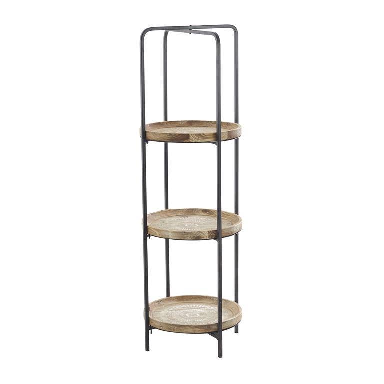 Will's Company - Wholesale Free Standing Shelf - 3 or 4 Tiered Standing Metal & Wood Shelf Unit - 2 options0