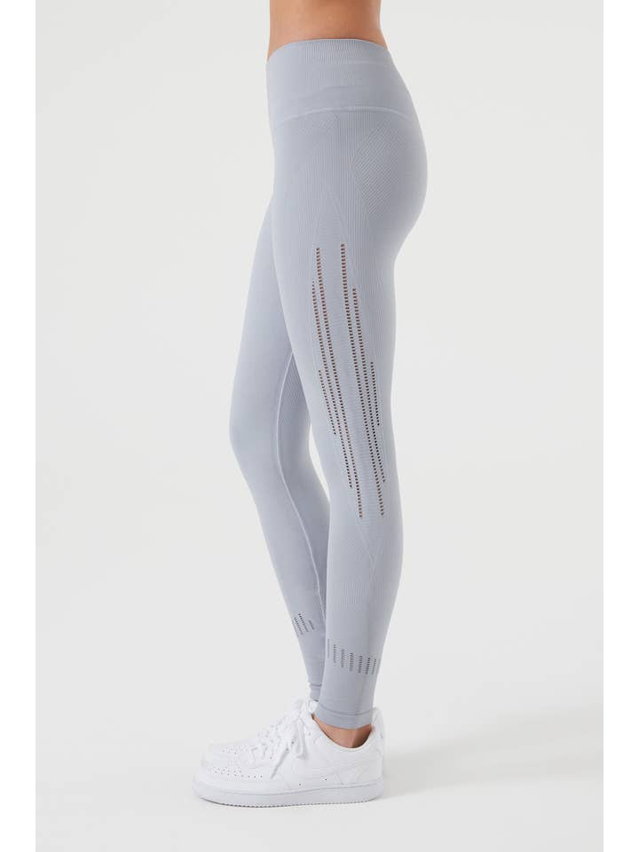Sky Grau Sexy nahtlose Double-Up-Leggings mit hoher Taille für den Großhandel auf Faire