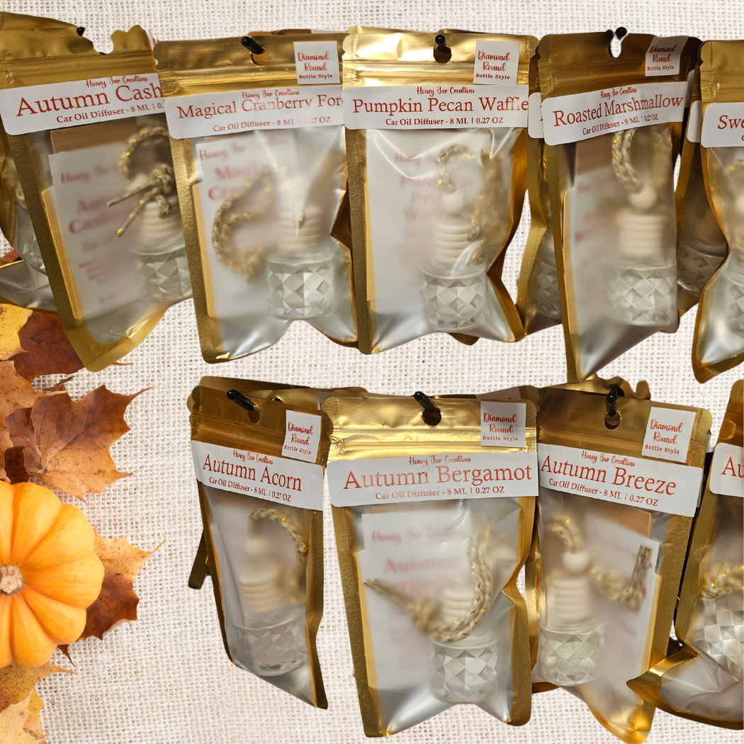 Honey Jar Creations - Wholesale Car Freshener - Unisex - Autumn Acorn | Limited Diamond-Shaped Fall Car Diffusers1