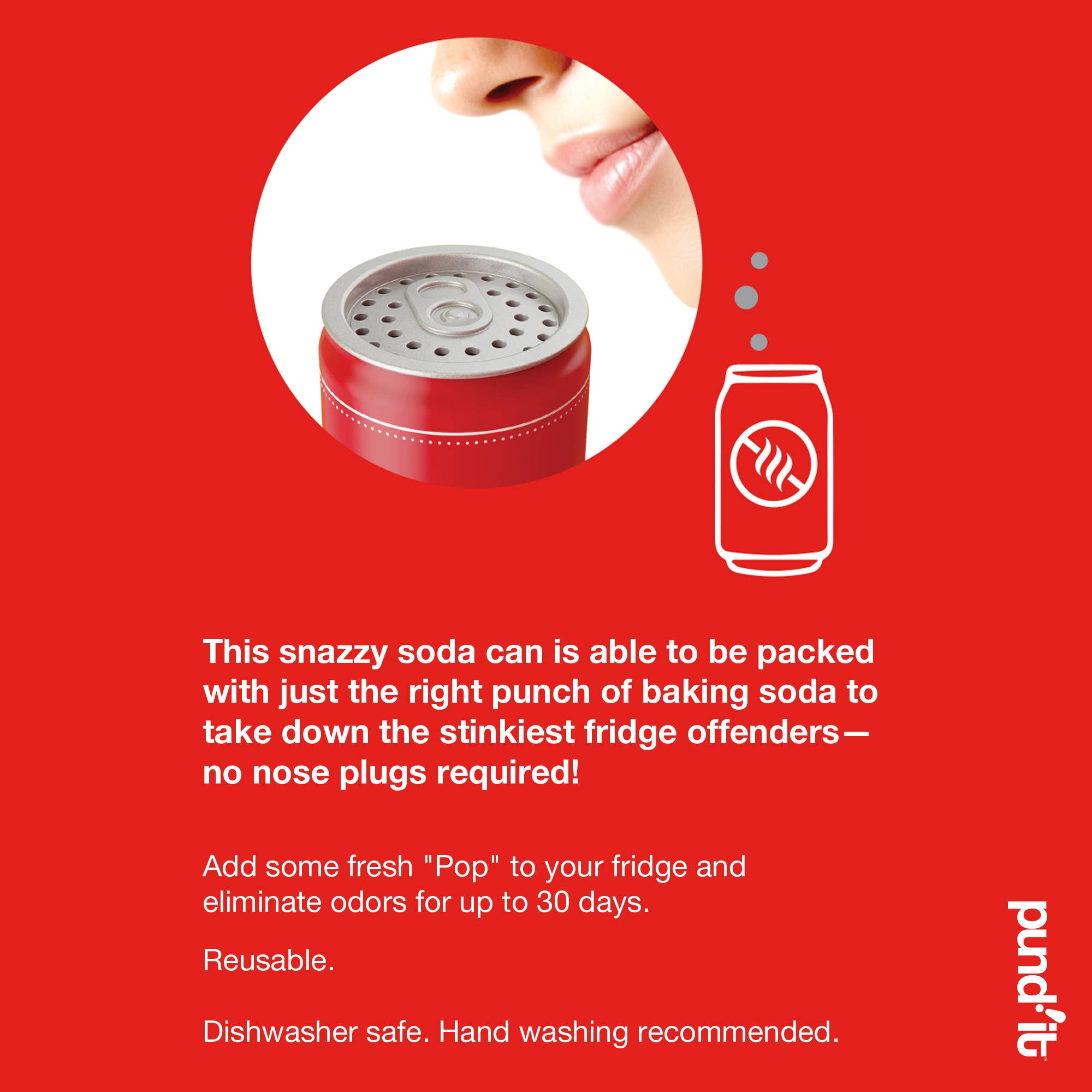 Fox Run Brands - Vente Ustensile/gadget de cuisine - Déodorant pour réfrigérateur en canette de soda Pund'it, support de bicarbonate de soude6