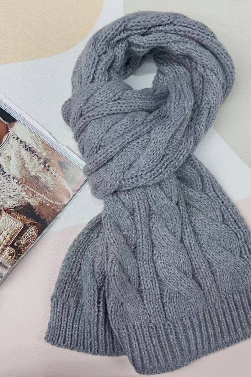 NINEXIS - Wholesale Scarf - Women's - CWASC03387_CHUNKY KNIT TWIST SCARF WARM THICK SHAWL WRAP4