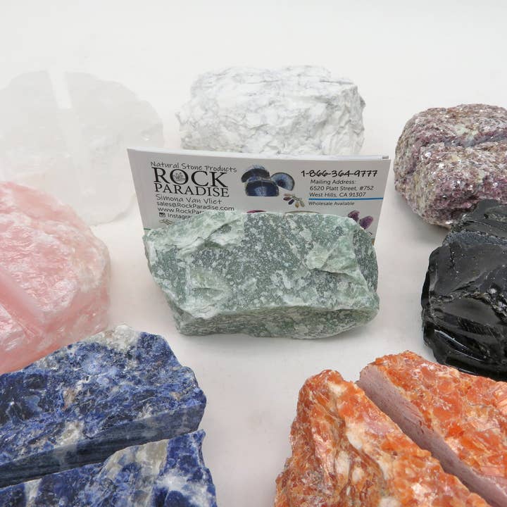 Rock Paradise - Wholesale Business Card Holder - Natural Stone Crystal Business Card Holder - Large