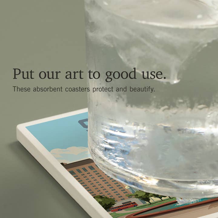 Lantern Press - Wholesale Coasters - CERAMIC COASTER St. Louis, Missouri, Courthouse, Painterly3