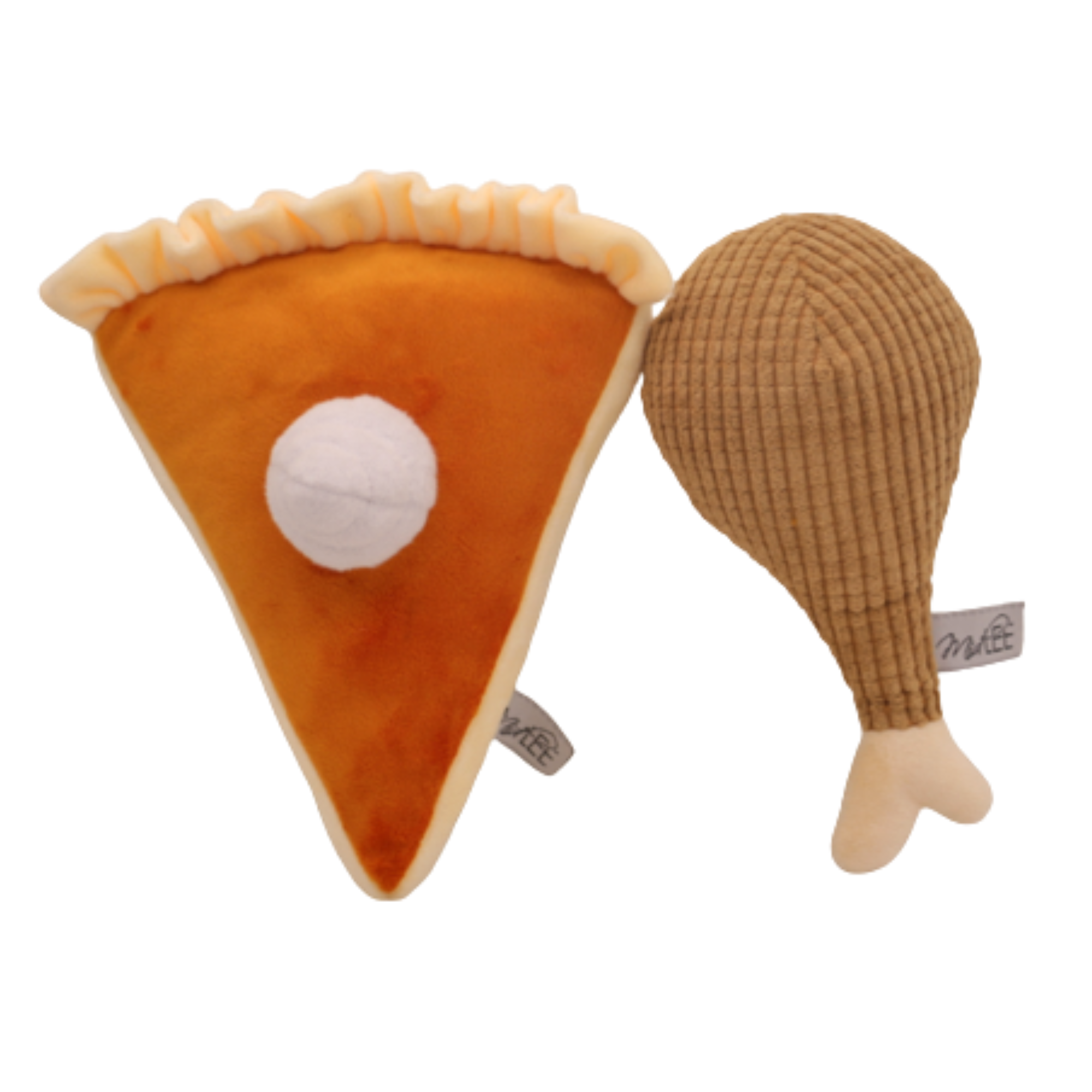 Midlee Designs – Engroshandel Tøjdyr - Hund – Midlee plysdyr til hunde med Thanksgiving græskartærte og kalkunben1