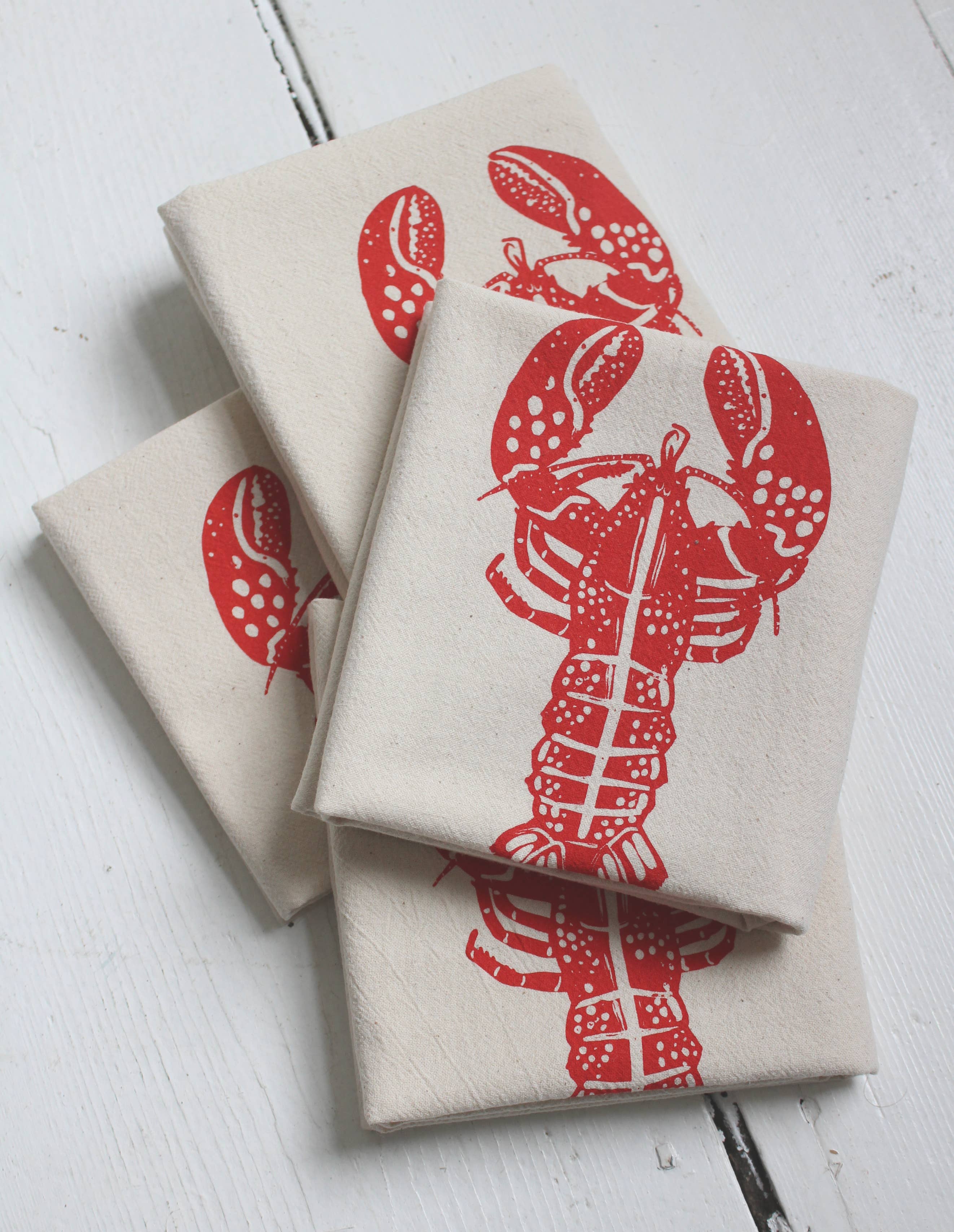 Hearth and Harrow – Großhandel Papier- & Stoffserviette – Hummer-Servietten aus Bio-Baumwolle, Rot, Maine, Eco, 4 Stück1