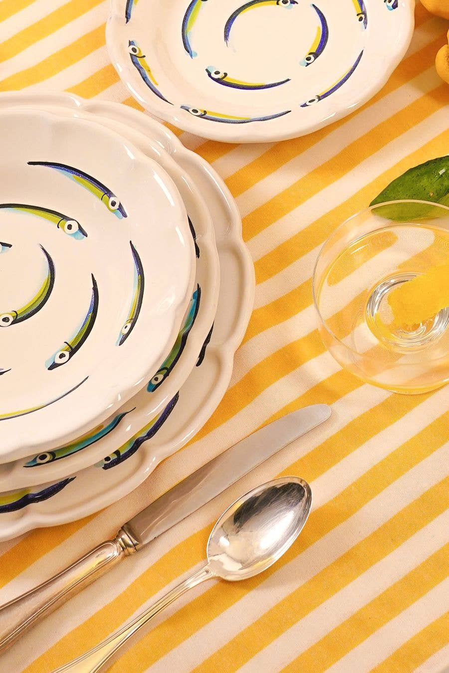 Blu Costiera - Wholesale Decorative Plate/Dish/Bowl - Alici Vietri Set 3 Plates 2