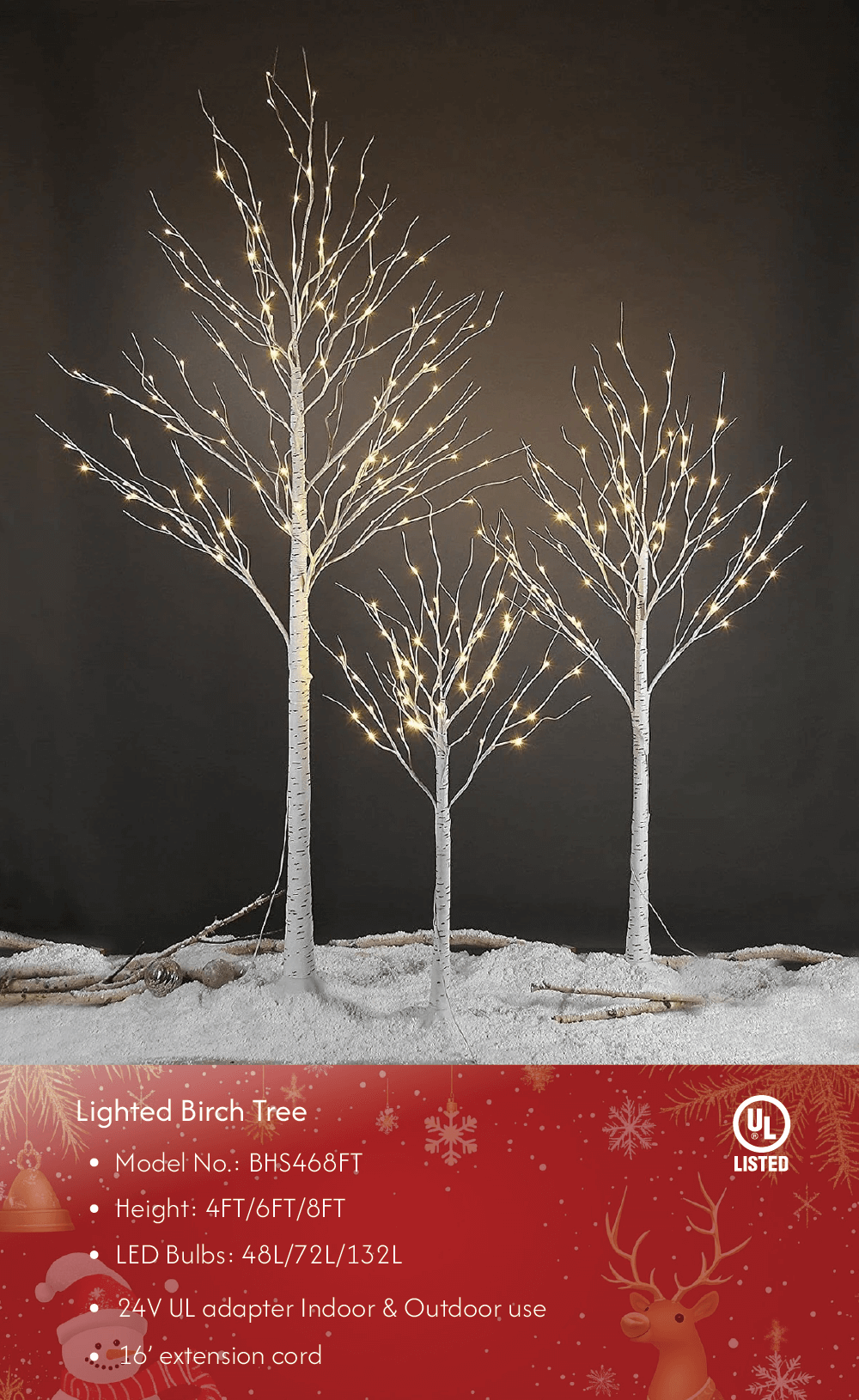 LIGHTSHARE - Wholesale Christmas Decoration - Birch Tree Lights Set for Christmas Decor, Weddings, and Gif0