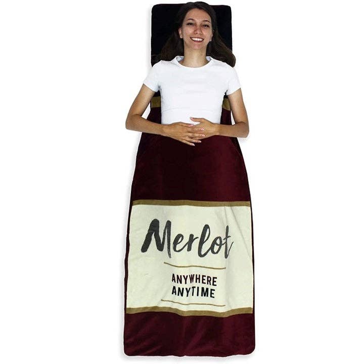 Plush Ultra-Soft Fleece Snuggle-in Sleeping Bag Blanket for Lounging On The Couch (Wine Merlot) for wholesale by Gilbin