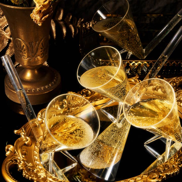 The Wine Savant / Khen Glassware - Wholesale Champagne Flute - Champagne Shooter, Unbreakable Acrylic, Set of 4