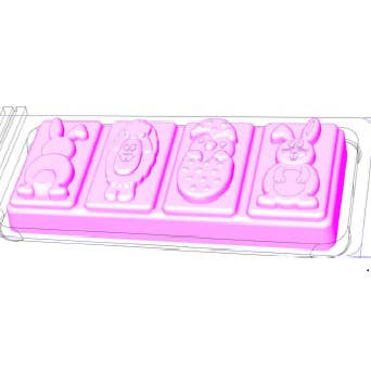 PASCOA - 4 Secção Snap Bar Style Clamshell (PASCOA por atacado de craftastik