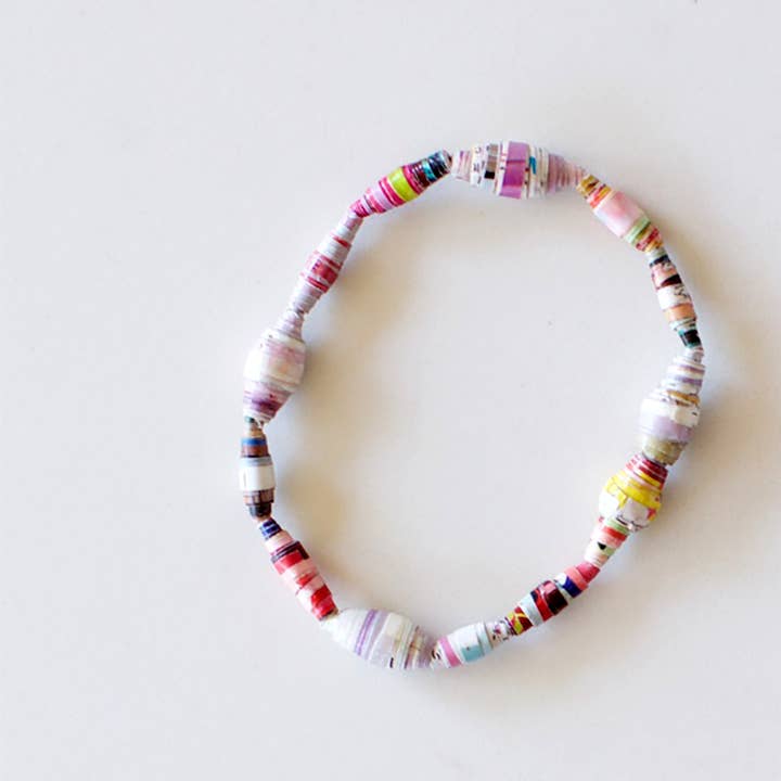 Up-Cycled Paper Bead Bracelet for wholesale by ShopConsciously