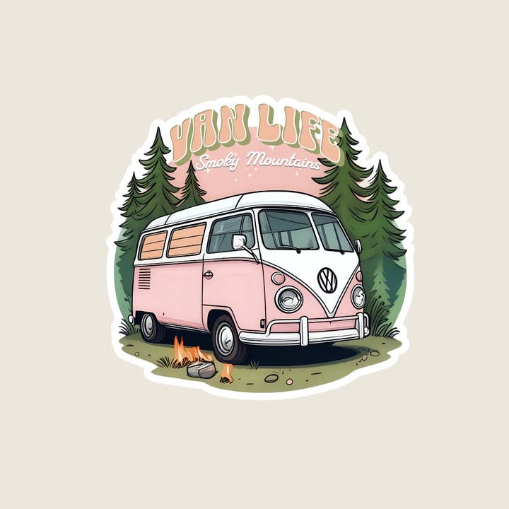 Mountain Van Life Custom Souvenir Sticker (M1006) for wholesale by Shoreline Summit