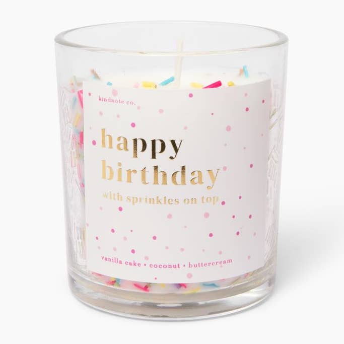 kindnote co. - Wholesale Jar/Filled Candle - Happy Birthday Sprinkle Candle | 8oz Soy Vanilla Candle1