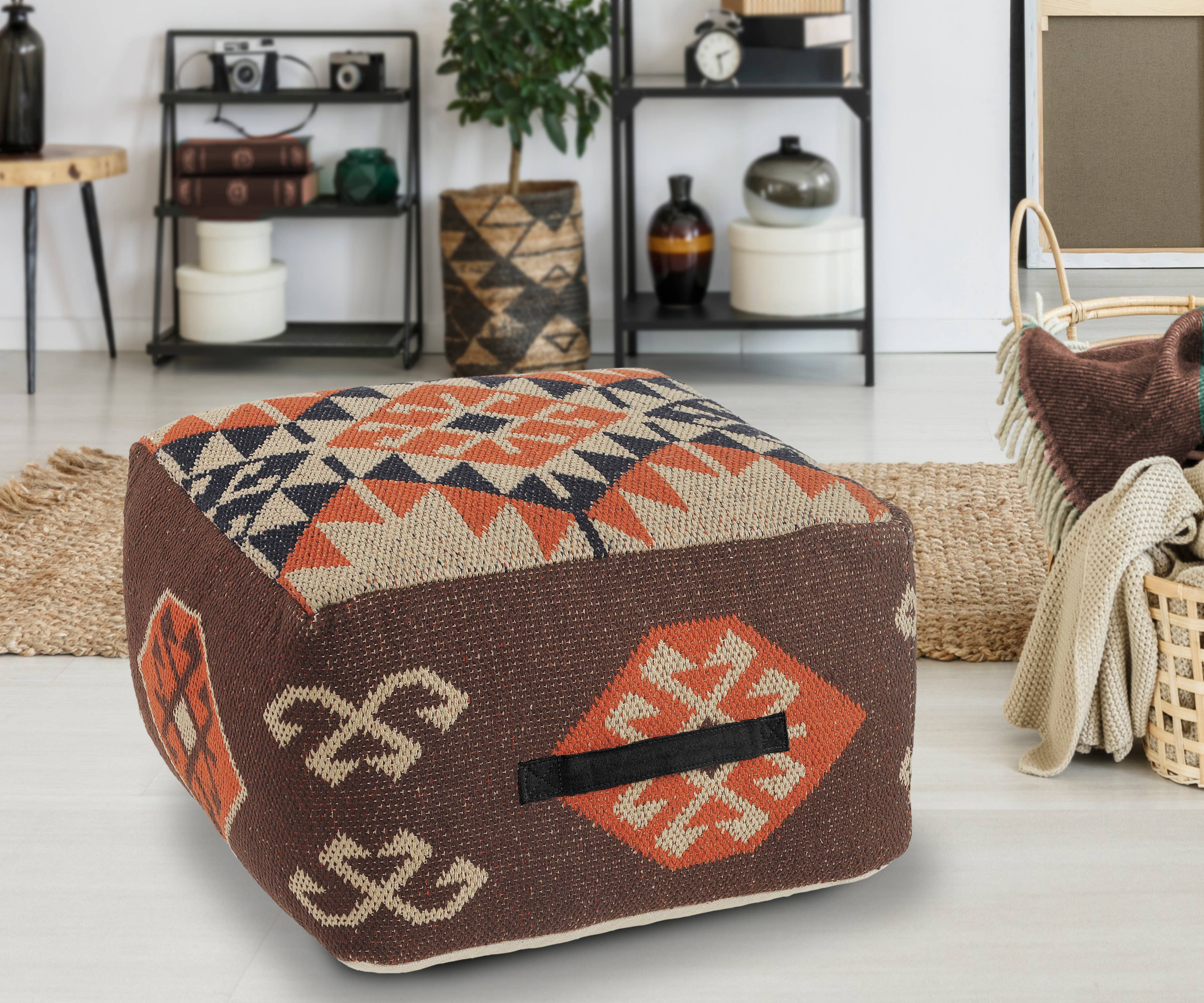 Multi Multicolored Southwestern Pouf for wholesale on Faire1