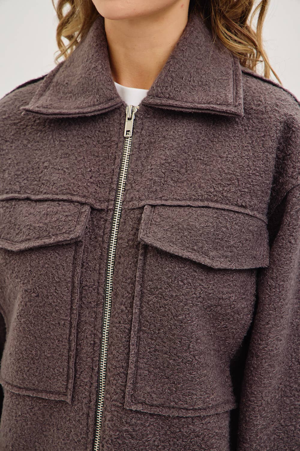 Sweet Lovely by Jen - Wholesale Bomber Jacket - Women's - TEXTURED BOMBER JACKET/OUTERWEAR 10