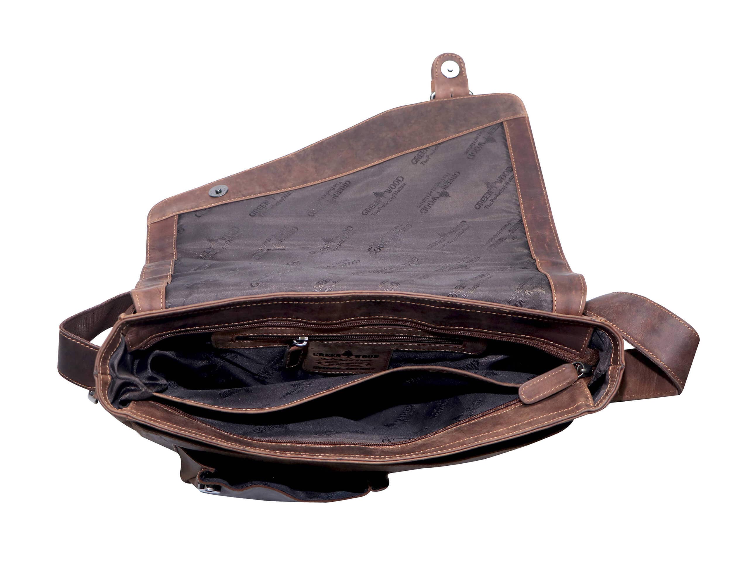 Greenwood – wholesale Kurirväska – Unisex – Greenwood Dexter läderväska för män och kvinnor, passar 14-tums laptop15