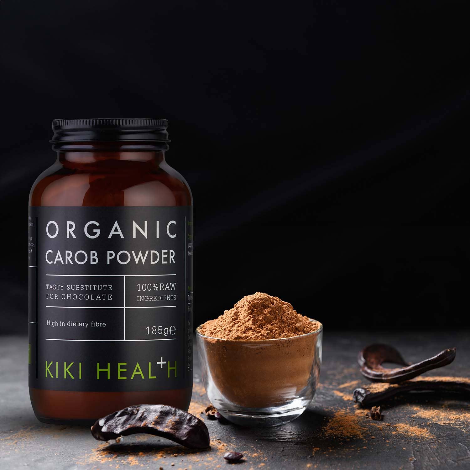 KIKI Heath – wholesale Protein/superfood powder – Organic RAW Carob Powder 185g2