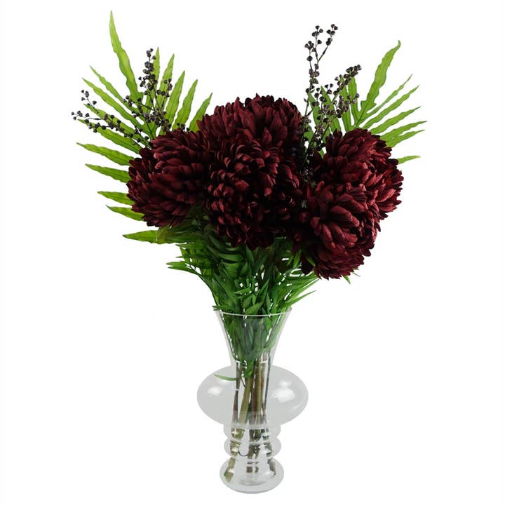 Leaf Design UK LTD โ wholesale Artificial flowers โ Pack 6x Artificial Foliage Dark Berry Stem 85cm8