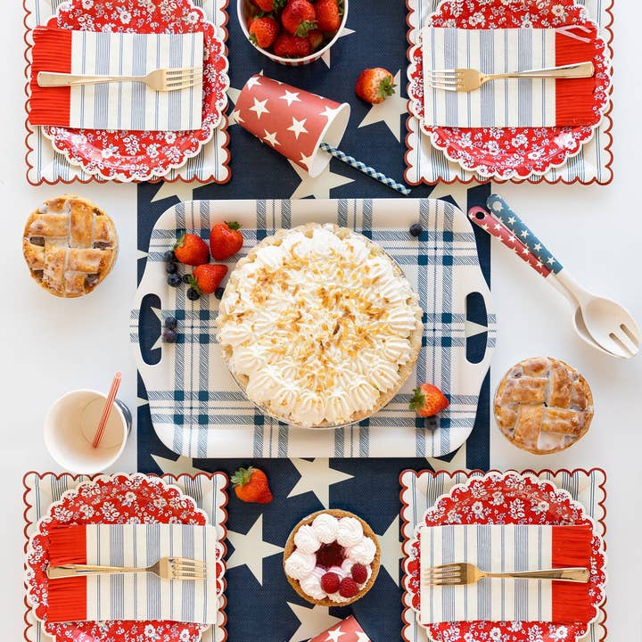 My Mind’s Eye - Wholesale Disposable Napkin - HAM935 - Striped Scallop Dinner Napkin3