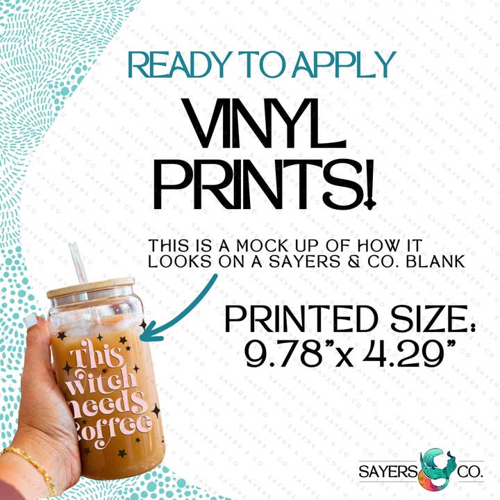 Sayers & Co. - Wholesale Sublimation transfer - PRINTED Sublimation Transfer or Vinyl Print: This Witch Needs Coffee 16oz Print2