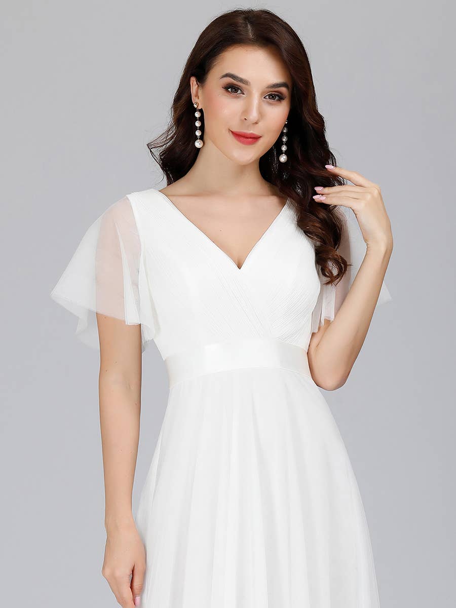 Ever-Pretty - Vente Robe de soirée – femme - Robe de demoiselle d'honneur trapèze à col en V56