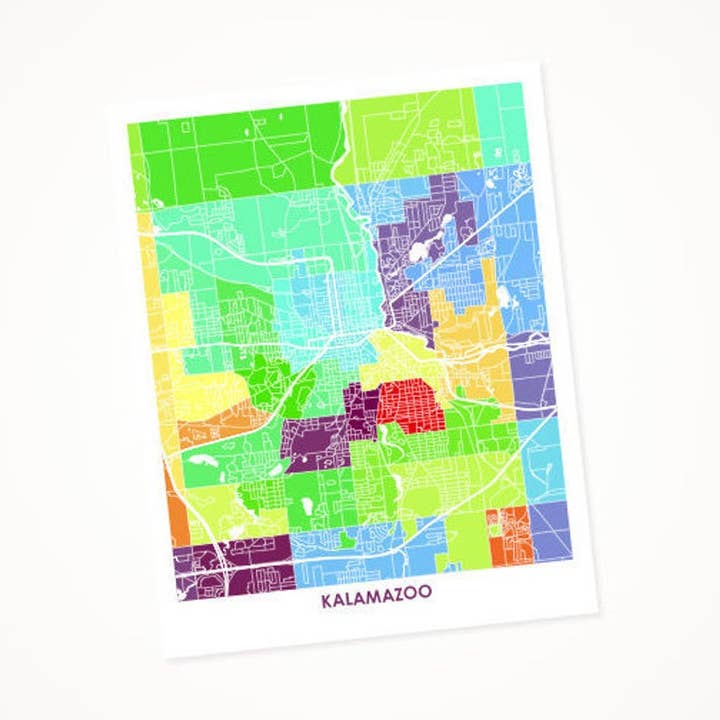 Juanita's Adventures - Wholesale Art Print - Juanitas Kalamazoo Map Print0