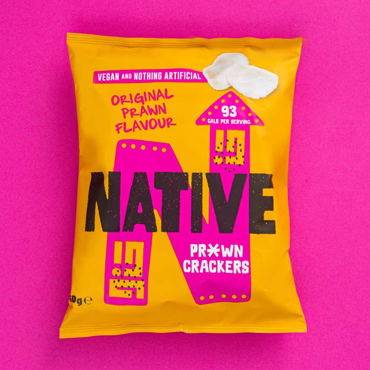Crackers Pr*wn - Saveur originale de crevettes (12 x 60 g) pour la vente par Native Snacks